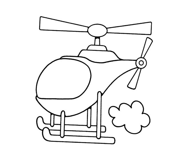 直升飞机 直升飞机交通工具简笔画