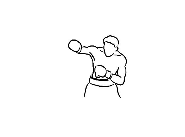 运动员拳击运动员简笔画怎么画步骤教程