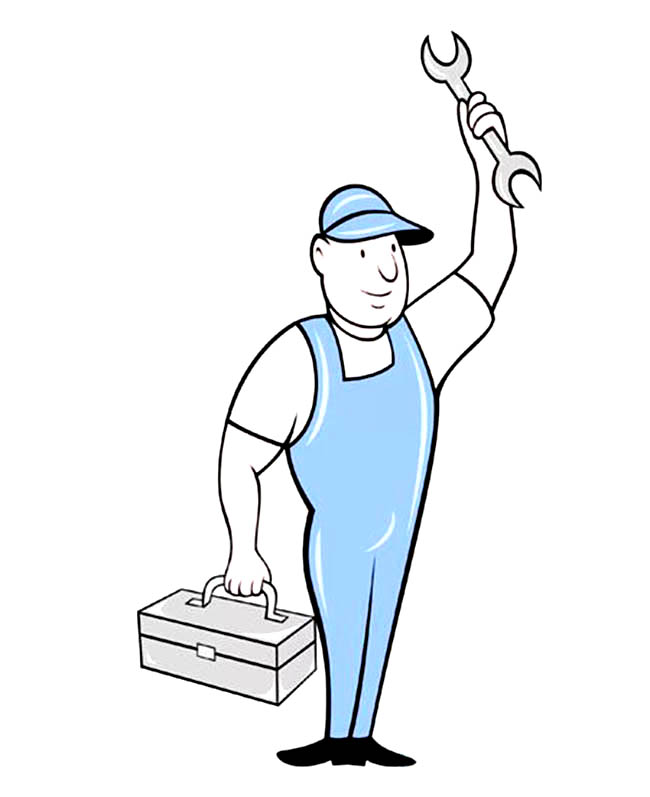 修理工人彩色卡通修理工人简笔画怎么画步骤教程