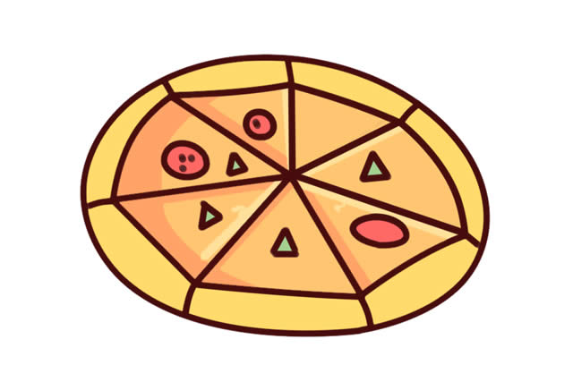 美食(必胜客)披萨简单简笔画