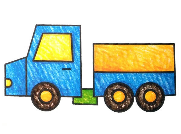 卡车 幼儿画卡车彩色简笔画