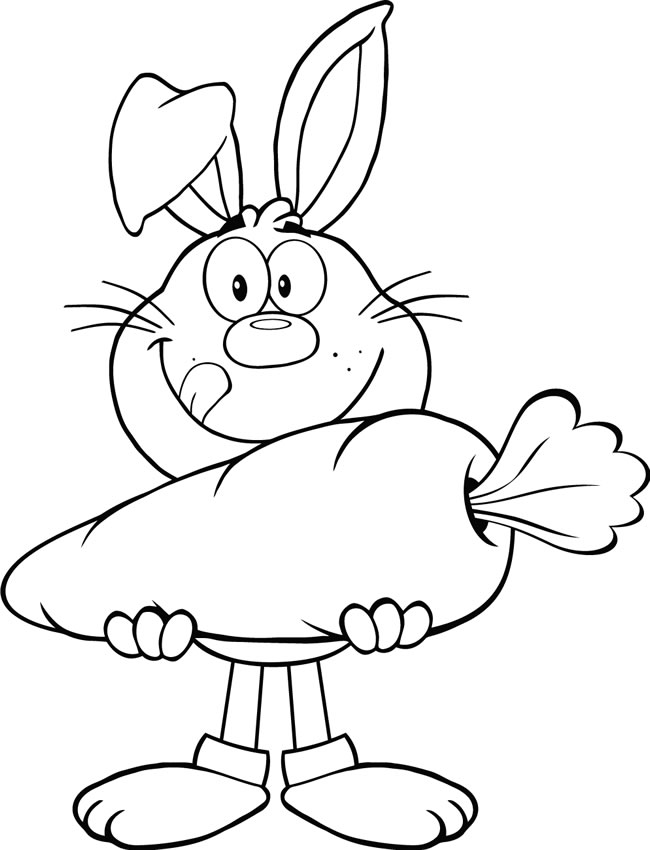胡萝卜兔子抱着胡萝卜简笔画