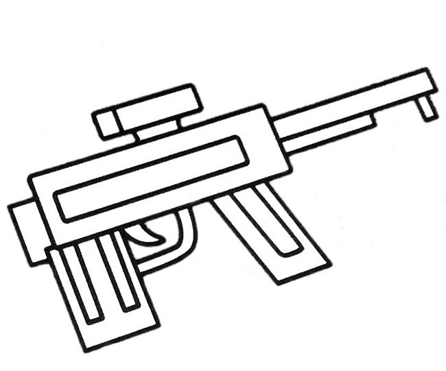 冲锋枪玩具冲锋枪彩色简笔画