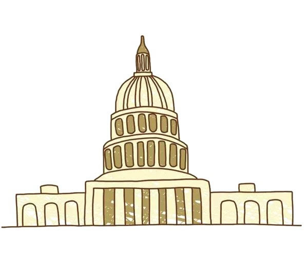 白宫的简单画法美国著名建筑白宫简笔画