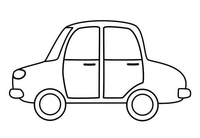 小轿车的简单画法 简笔画