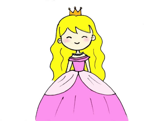 公主的画法看学画可爱的小公主简笔画怎么画步骤教程