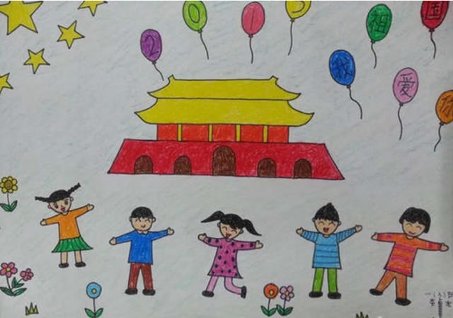 祖国您好庆国庆70周年向国旗敬礼儿童