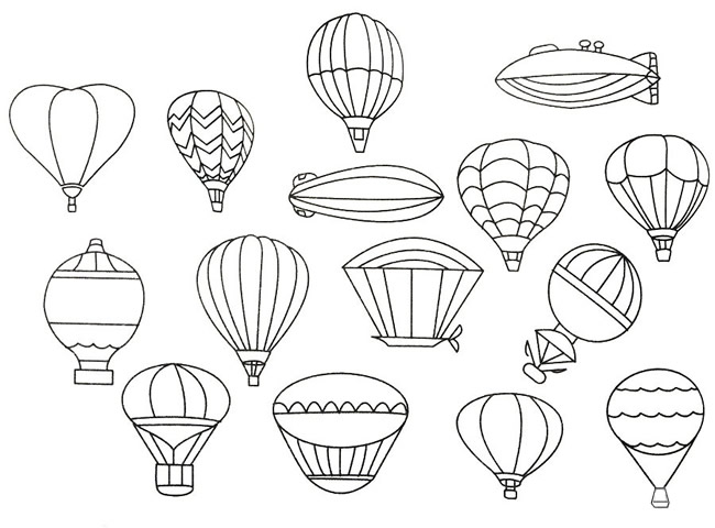 热气球的画法图 幼儿热气球简笔画