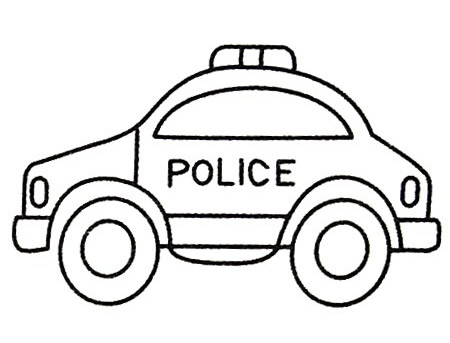 警车 儿童幼儿画警车图简笔画 短学堂