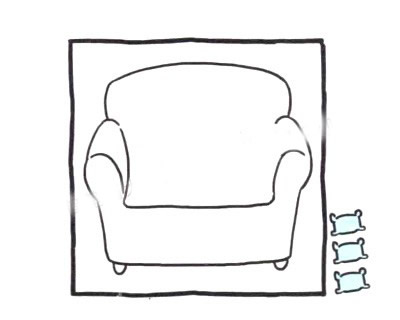 沙发四步画出涂色的单人沙发图简笔画