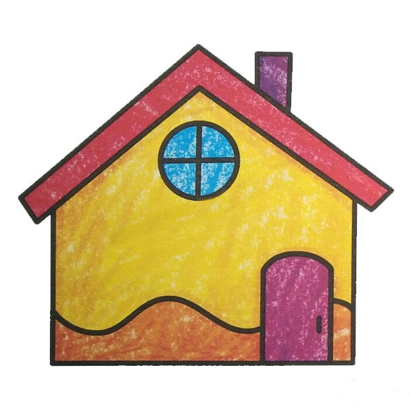房子彩色幼儿学画房子简笔画