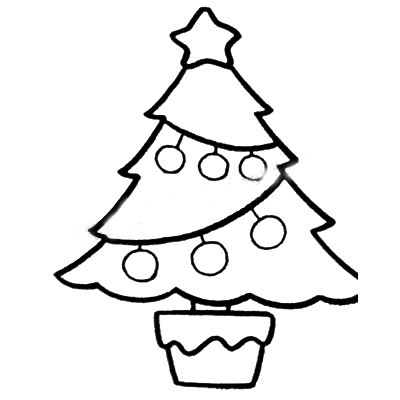 圣诞树五步画出植物圣诞树的画法教程简笔画
