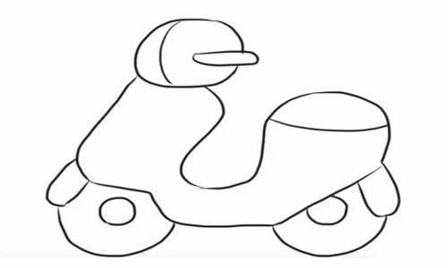 踏板摩托车的画法摩托车简笔画