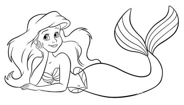 第一款:美人鱼公主简笔画12款简单漂亮的美人鱼简笔画图片大全