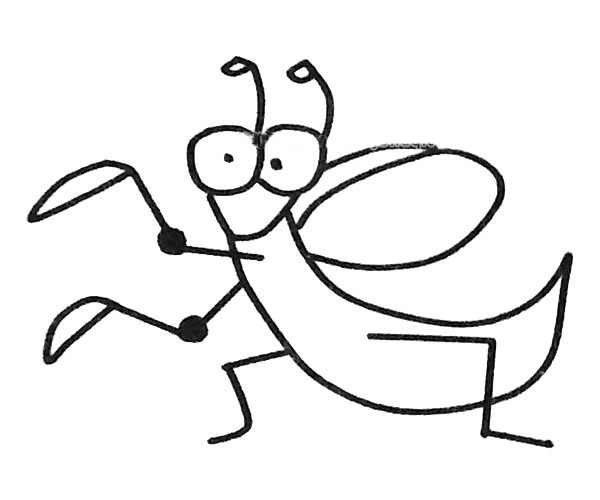 6款卡通螳螂螳螂的简单简笔画