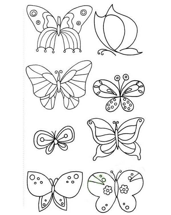 一组蝴蝶简单的简笔画