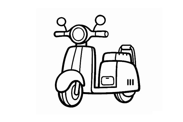 电动车摩托车素材简笔画