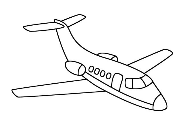 两款喷气式飞机素材简笔画