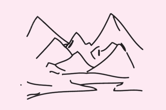 雪山的画法教程及简笔画