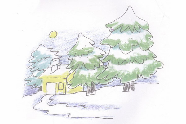冬天风景的画法简笔画