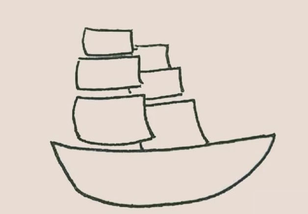 帆船彩色画法简笔画