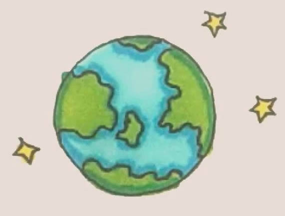 地球彩色地球简单画法图简笔画