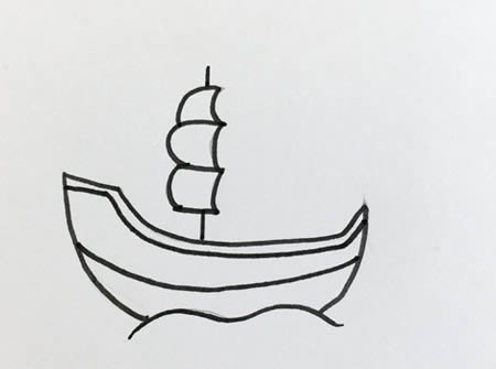 帆船漂亮又简单简笔画