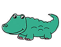 鳄鱼简单画法彩色简笔画怎么画步骤教程