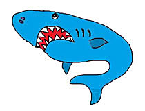 鲨鱼简单凶狠 彩色画法简笔画怎么画步骤教程