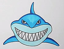 巨齿鲨简单霸气简笔画怎么画步骤教程