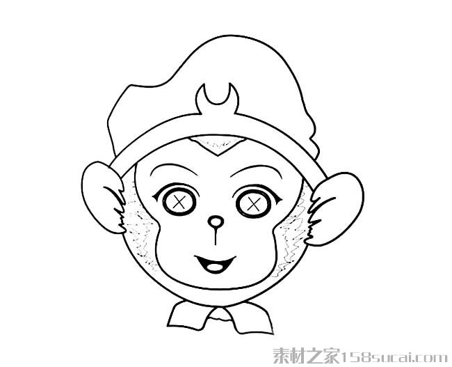 美猴王面具简笔画图片