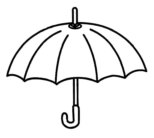 雨伞撑开的雨伞简笔画