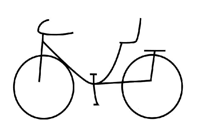 自行车单人自行车简笔画