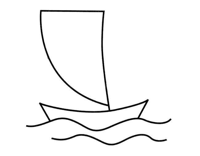 乘风破浪的帆船驾驭我人生的船驶向远方简笔画