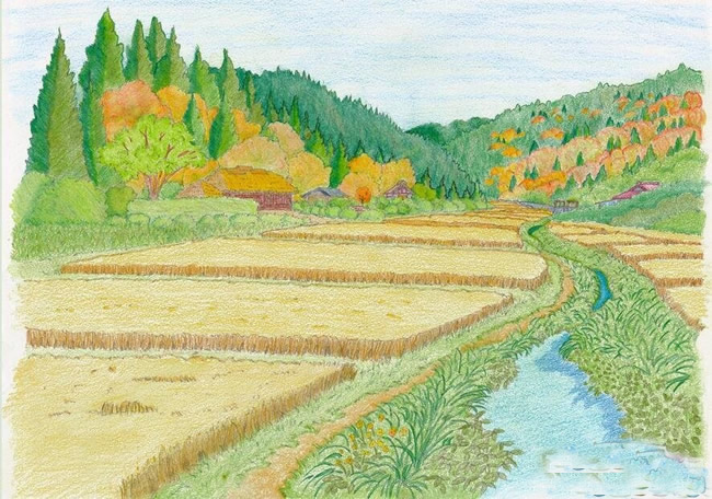 儿童画图片秋天的田野如一首优美的诗,像一支甜美的歌,似一幅美丽的画