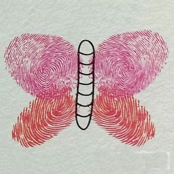 蝴蝶对印画步骤图片