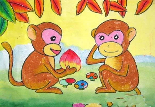 小猴子画画看图写话图片