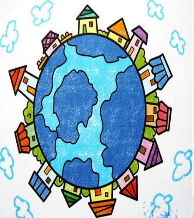 世界地球日的主题儿童画