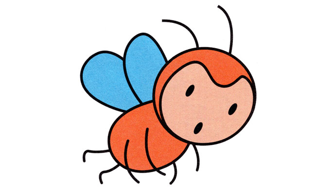 昆虫黄蜂简笔画彩色图片