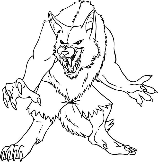 画一只狼人图片