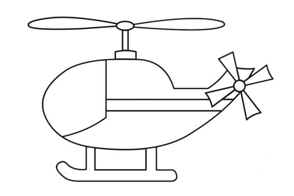 直升机彩色简笔画