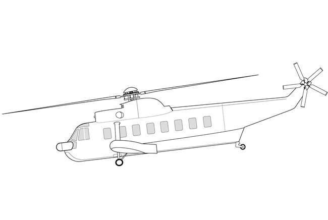 直升机教你画军用运输直升机简笔画
