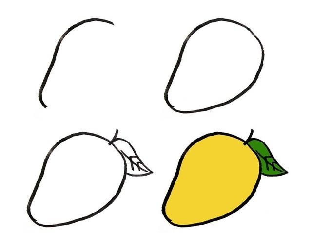芒果的画法儿童简笔图片
