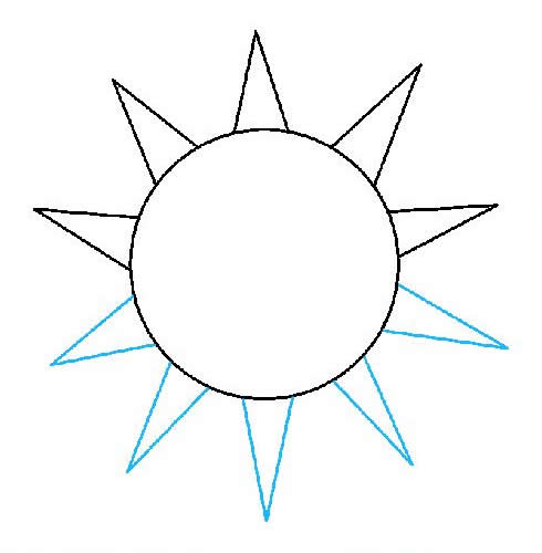 太阳简笔画 简单图片