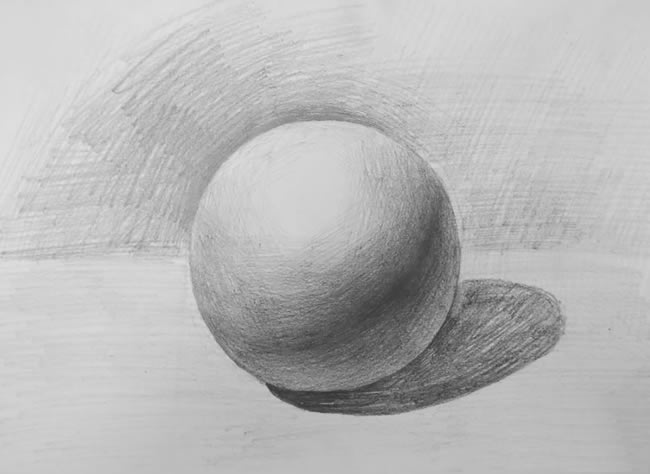 圆球体素描画法步骤图解教程
