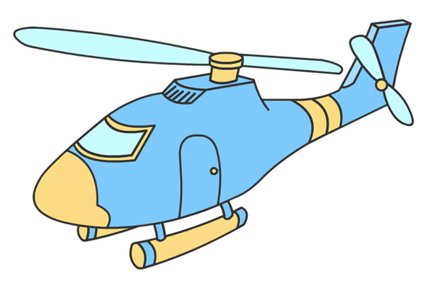 直升飞机彩色简笔画图片