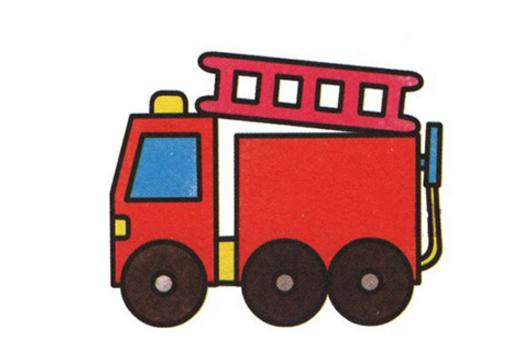 毛毛的消防车简笔画图片