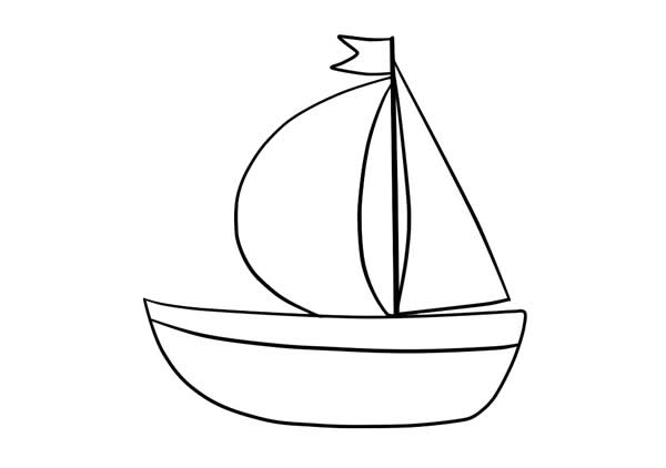 小帆船彩色简笔画