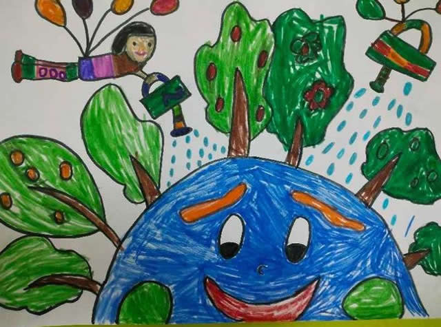 保护地球儿童画创想画获奖