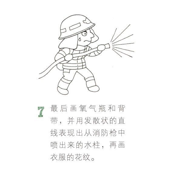 消防员 幼儿园消防员的画法简笔画怎么画步骤教程